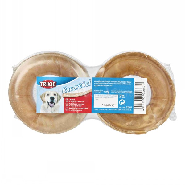 Trixie Rawhide Chewing Rings 7cm 2 Pack Cambers Country Store